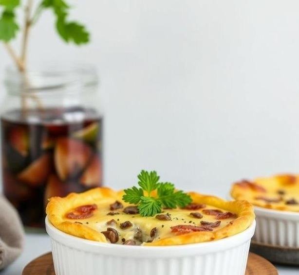 bacon and mushroom cheese souffle
