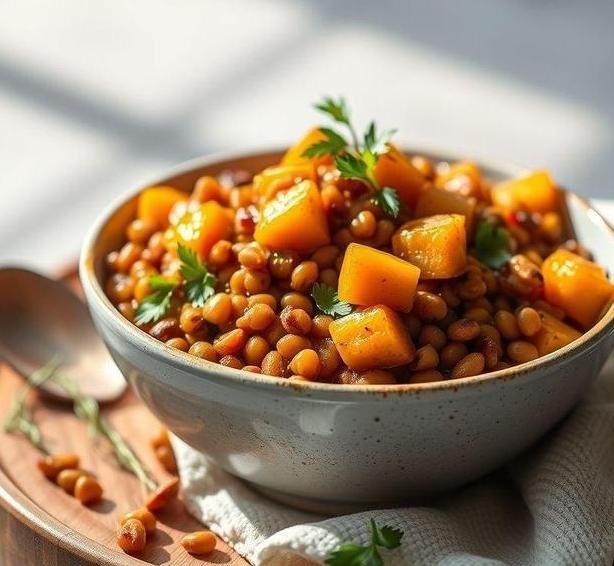 butternut squash and lentil samb