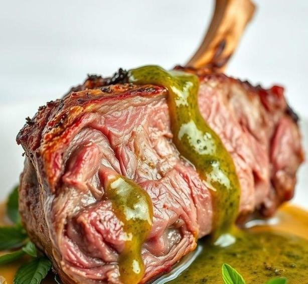 canon of lamb with mint gravy