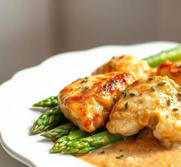 chicken and asparagus fricassee