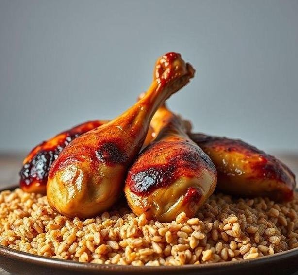 chicken legs with smoky bulgur wheat