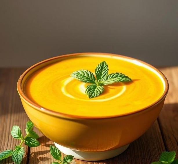 chilled curried apple and mint soup