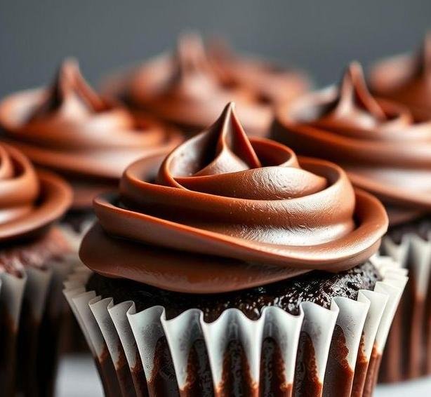chocolate cupcakes with ganache icing