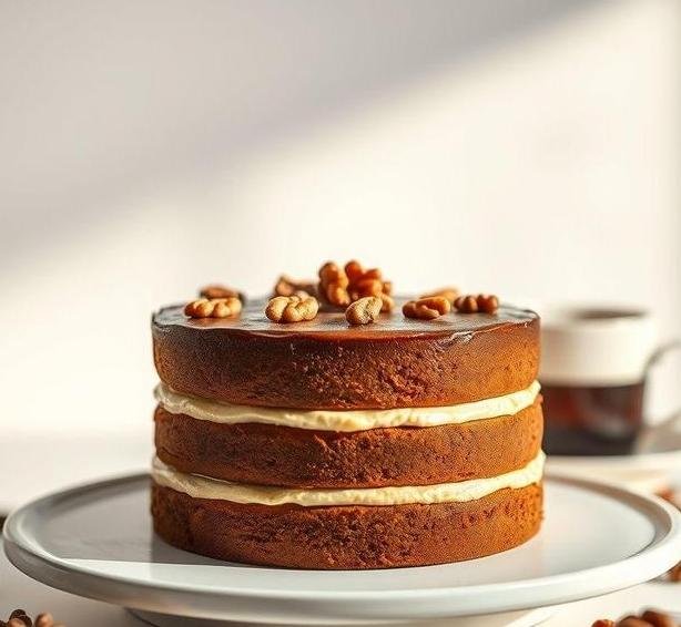 coffee and walnut sponge cake