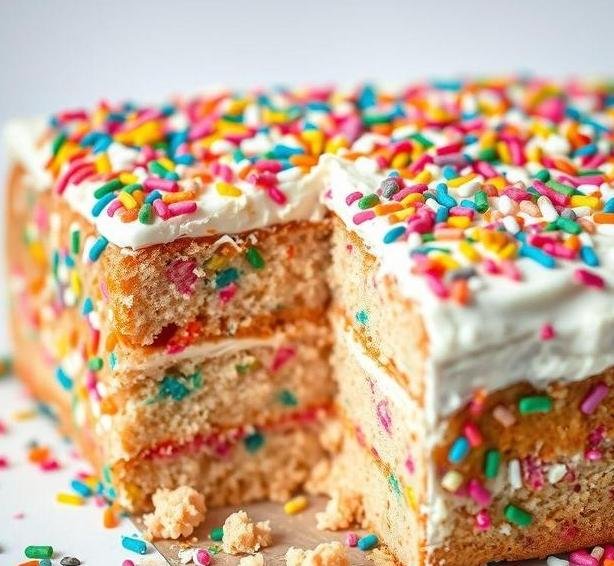 confetti traybake