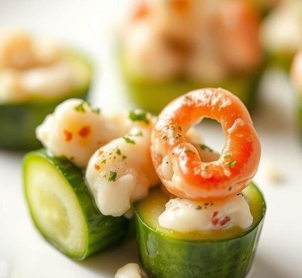 cucumber and crab bites