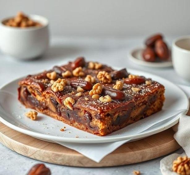 date and walnut traybake