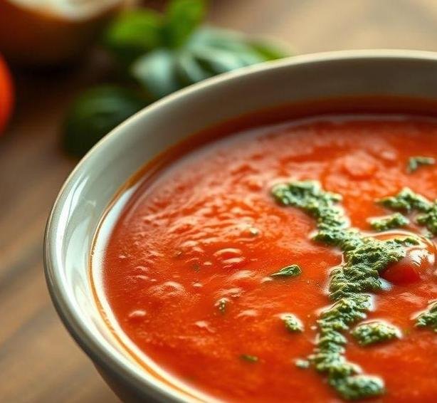 easy tomato soup with pesto recipe