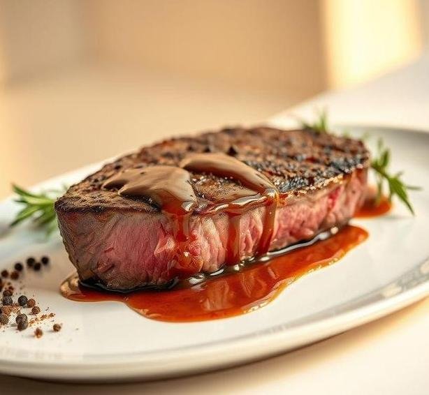 fillet steak with peppercorn sauce