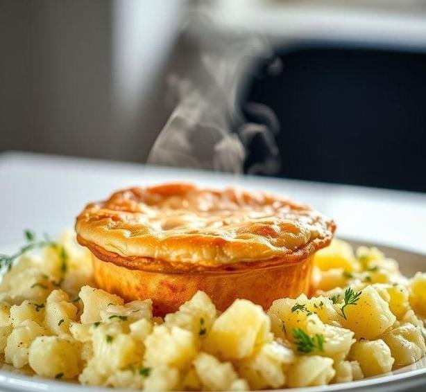 fish pie with crushed potatoes