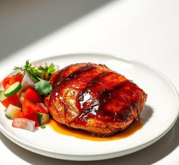 glazed chicken with cucumber salsa