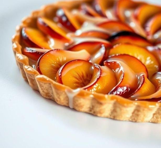 glazed french peach tart