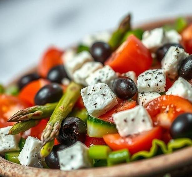 greek salad with asparagus recipe