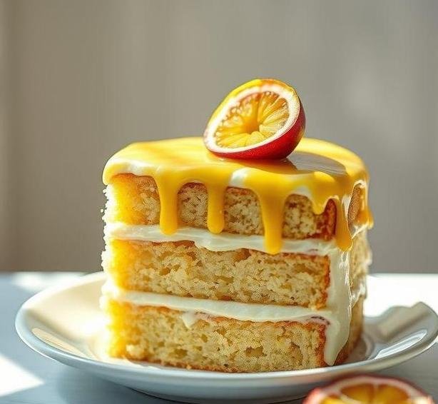 lemon and passion fruit cake