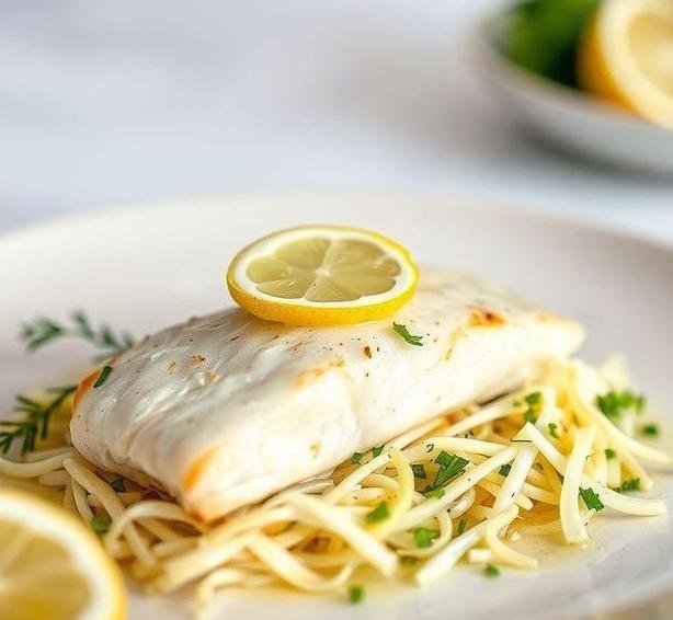 lemon sole with fennel slaw