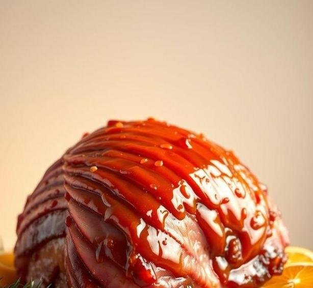 orange glazed ham