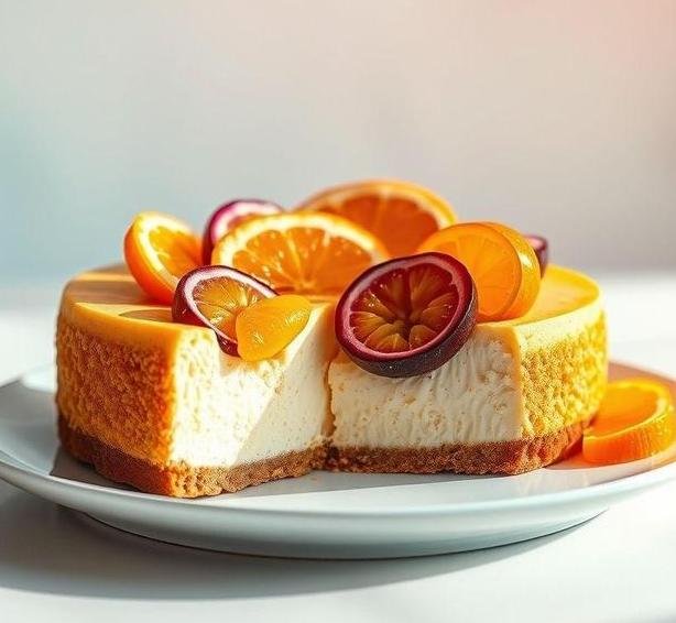 passion fruit and orange cheesecake