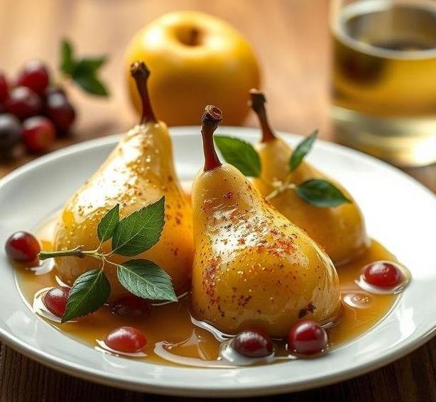 pears in white wine