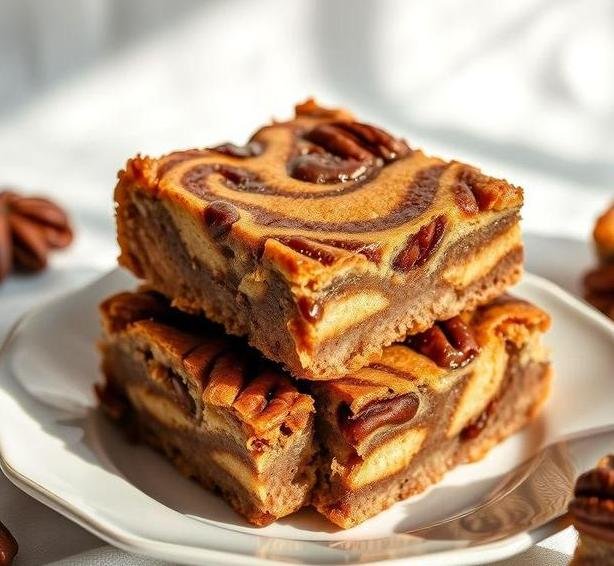 pecan and cinnamon ripple squares