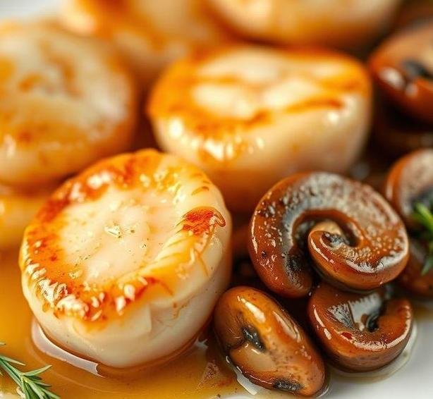 scallops with garlic mushrooms