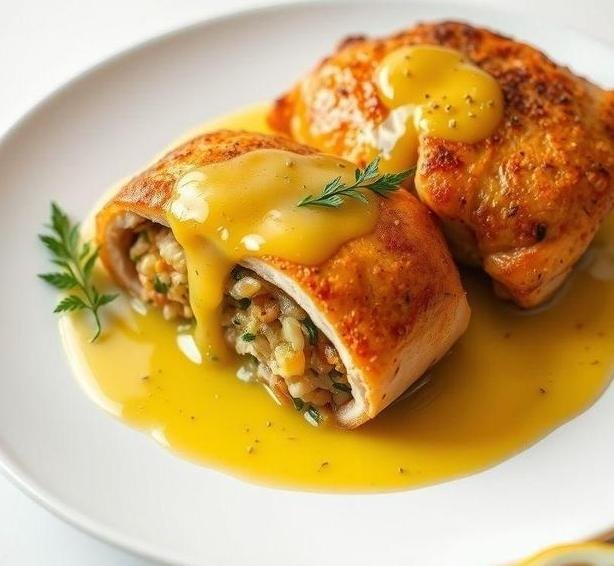stuffed chicken thighs with lemon sauce