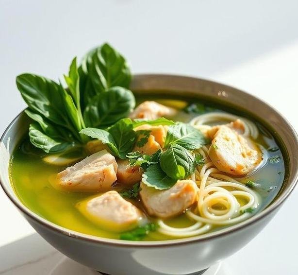 thai green chicken noodle soup
