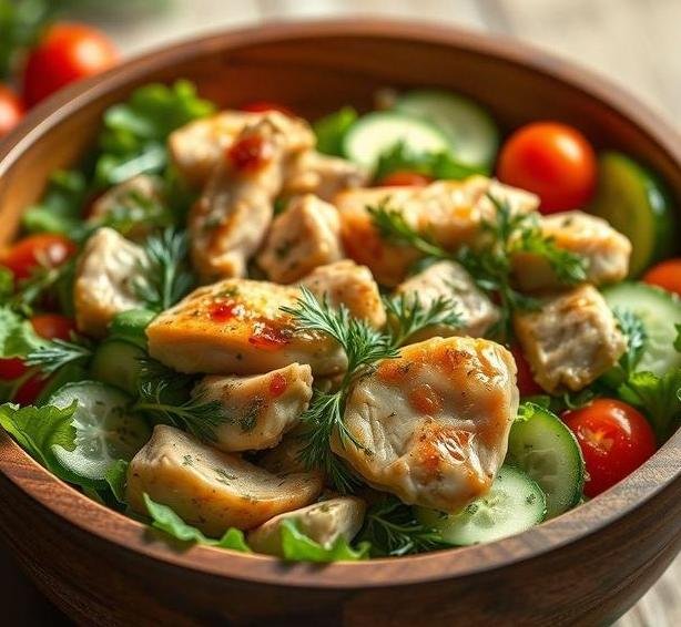 warm chicken and dill salad
