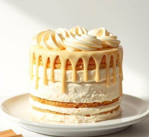 white chocolate and vanilla cake